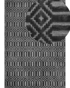 Matot<Beliani Matto Viskoosi Tummanharmaa 160 X 230 Cm Adatepe