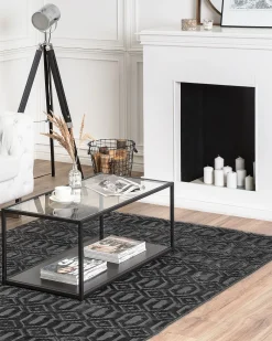 Matot<Beliani Matto Viskoosi Tummanharmaa 160 X 230 Cm Adatepe