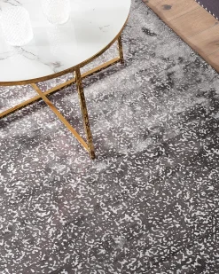 Cheap Beliani Matto Viskoosi Tummanharmaa/Hopea 160 X 230 Cm Esel