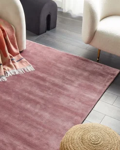 Matot<Beliani Matto Viskoosi Vaaleanpunainen 160 X 230 Cm Gesi Ii