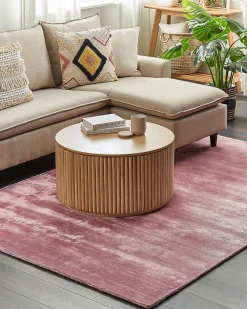 Matot<Beliani Matto Viskoosi Vaaleanpunainen 160 X 230 Cm Gesi Ii