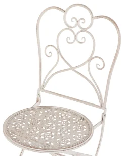 Ulkokalusteet<Beliani Metalliset Terassituolit 2 Kpl Valkoinen/Beige Trieste