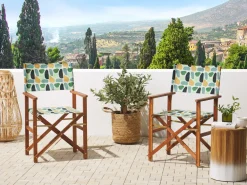 Clearance Beliani Monivarinen Taplakuviollinen Vaihtokangas Puutarhatuoliin 2 Kpl Cine