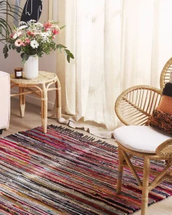 Matot<Beliani Monivarinen Tumma Puuvillamatto 160 X 230 Cm Danca