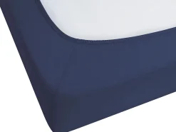 Lastenhuone<Beliani Muotoonommeltu Puuvillalakana 90 X 200 Cm Tummansininen Hofuf