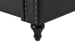 Cheap Beliani Musta 3-Istuttava Keinonahkasohva Chesterfield