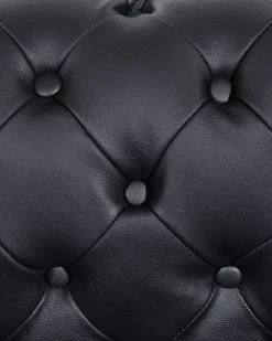 Nojatuolit<Beliani Musta Nahkaverhoiltu Nojatuoli Chesterfield