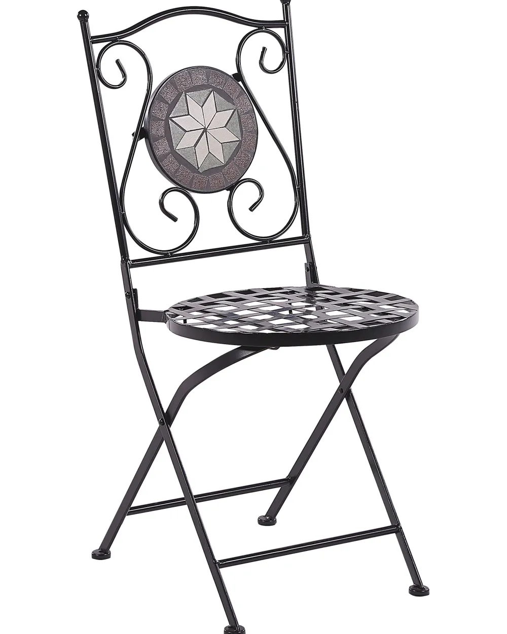 Ulkokalusteet<Beliani Musta Rautainen Puutarhatuoli 2 Kpl Cariati