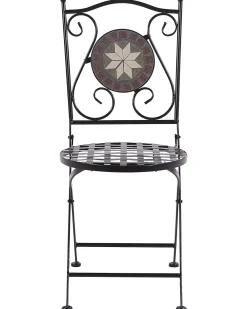 Ulkokalusteet<Beliani Musta Rautainen Puutarhatuoli 2 Kpl Cariati