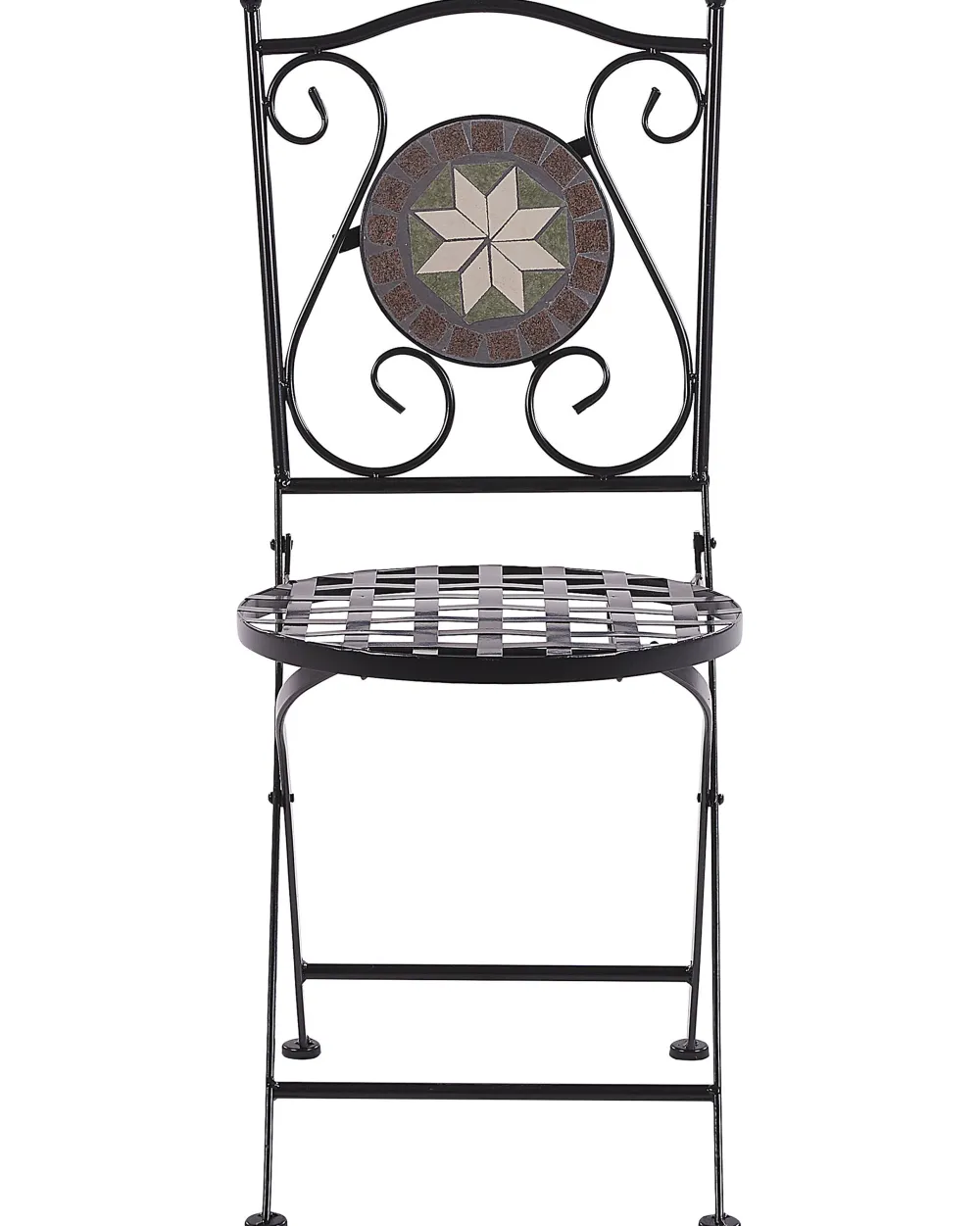 Ulkokalusteet<Beliani Musta Rautainen Puutarhatuoli 2 Kpl Cariati