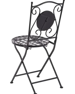 Ulkokalusteet<Beliani Musta Rautainen Puutarhatuoli 2 Kpl Cariati