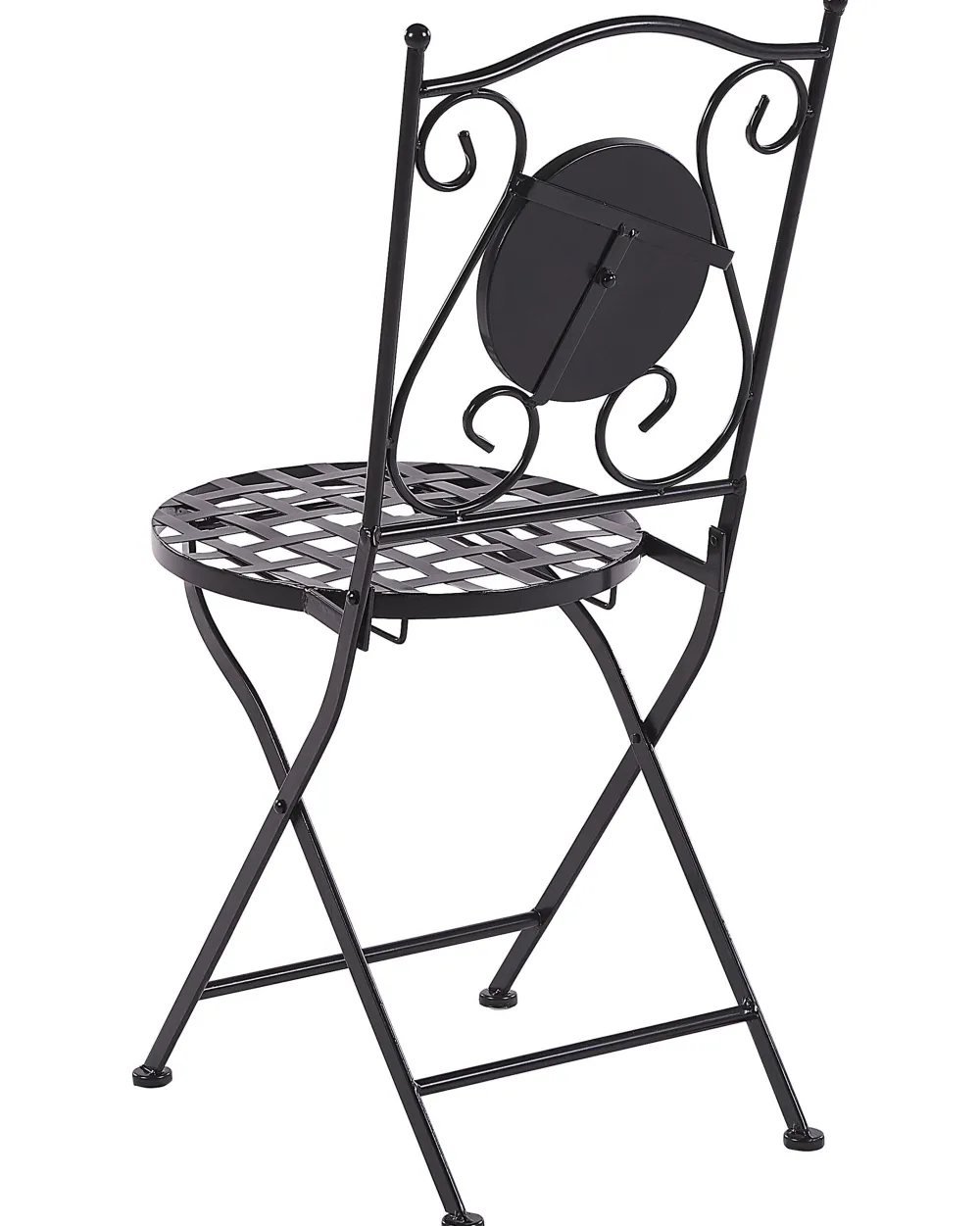 Ulkokalusteet<Beliani Musta Rautainen Puutarhatuoli 2 Kpl Cariati