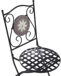 Ulkokalusteet<Beliani Musta Rautainen Puutarhatuoli 2 Kpl Cariati