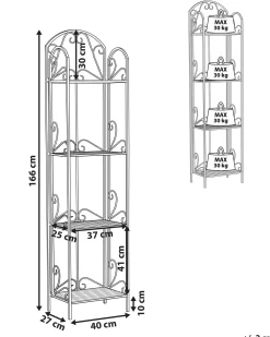 Cheap Beliani Musta Rautainen 4-Tasoinen Hylly Valdivia