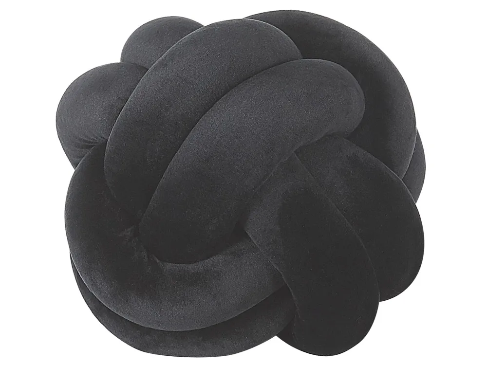 Discount Beliani Musta Samettinen Solmutyyny O 20 Cm Malni