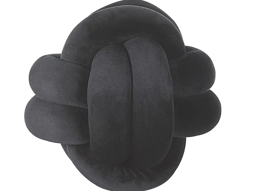 Discount Beliani Musta Samettinen Solmutyyny O 20 Cm Malni