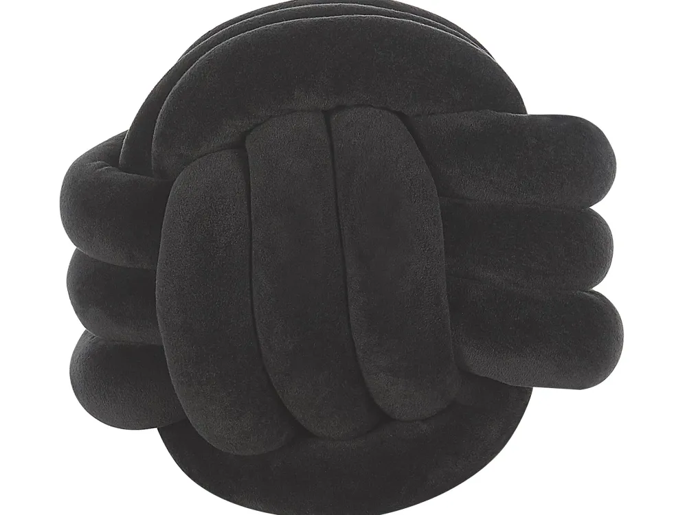 New Beliani Musta Samettinen Solmutyyny O 30 Cm Malni