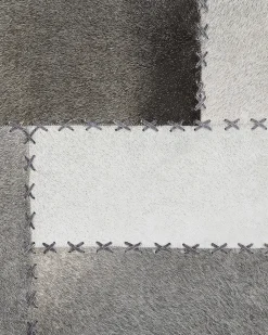 Matot<Beliani Nahkainen Matto Harmaa/Beige 160X230Cm Pervari