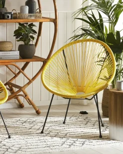 Ulkokalusteet<Beliani Narutuoli Polyrottinki Keltainen 2 Kpl Acapulco Ii