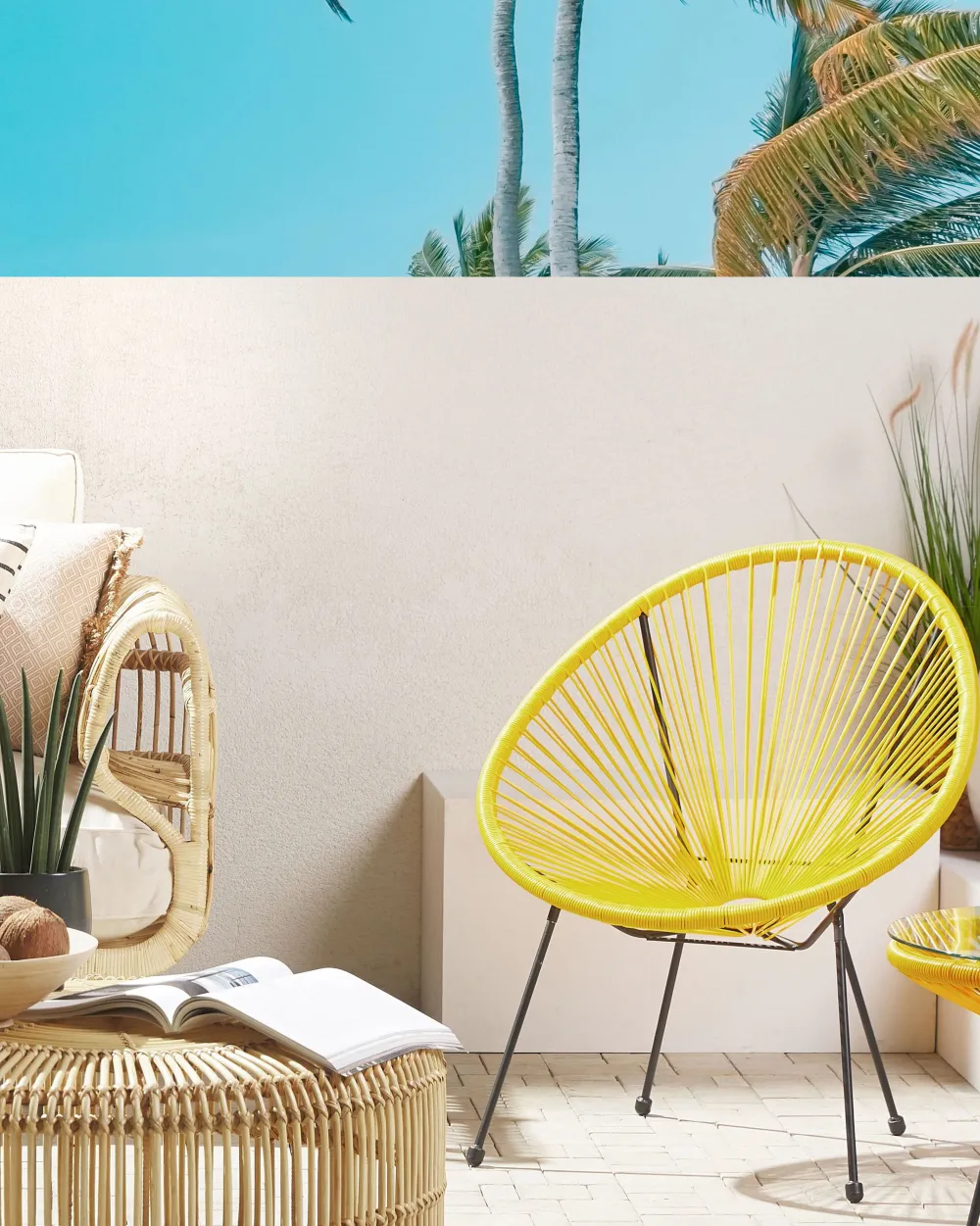 Outlet Beliani Narutuoli Polyrottinki Keltainen Acapulco Ii