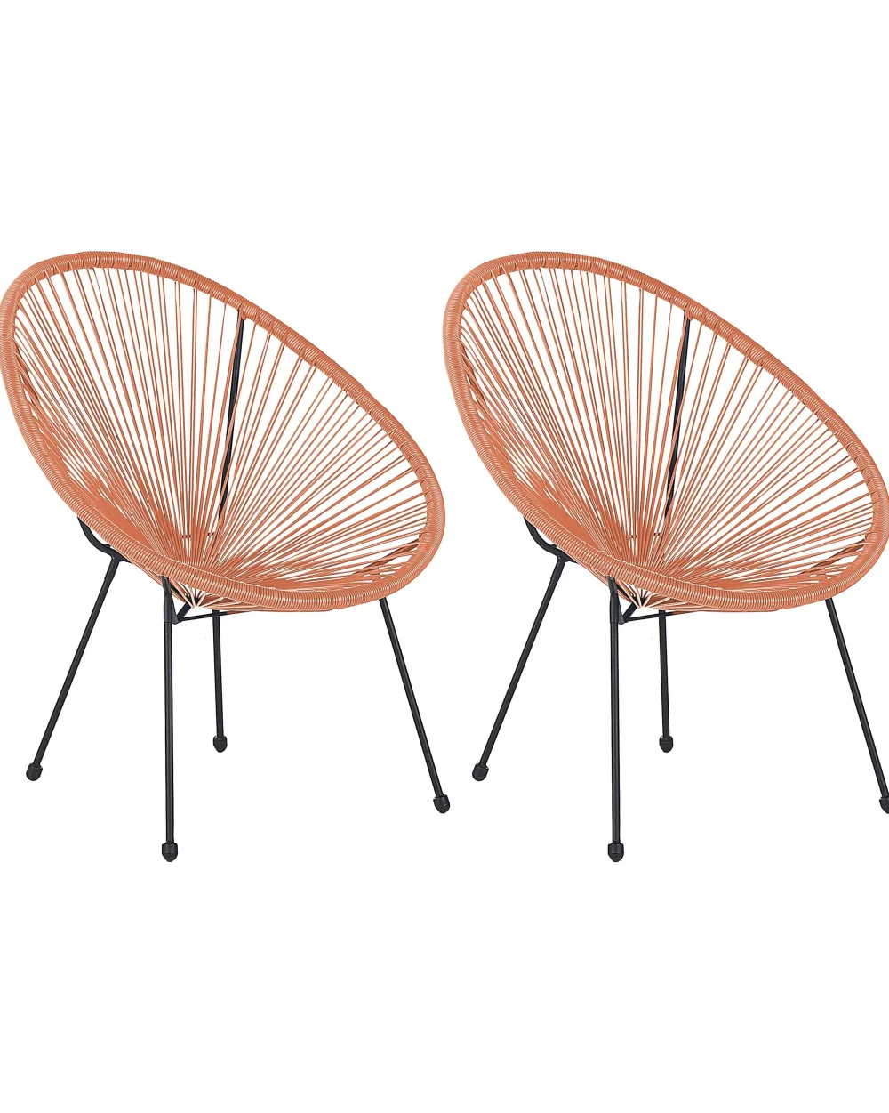 Ulkokalusteet<Beliani Narutuoli Polyrottinki Oranssi 2 Kpl Acapulco Ii