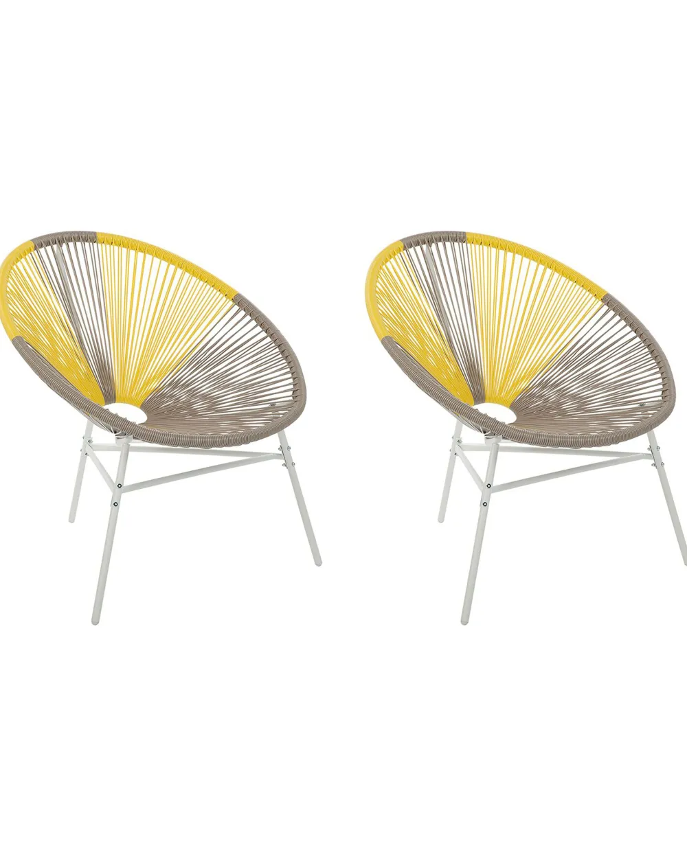 Ulkokalusteet<Beliani Narutuoli Polyrottinki Ruskeanharmaa/Keltainen 2 Kpl Acapulco