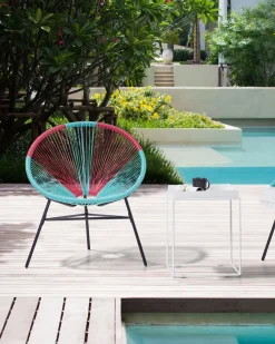 Ulkokalusteet<Beliani Narutuoli Polyrottinki Turkoosi/Pinkki 2 Kpl Acapulco