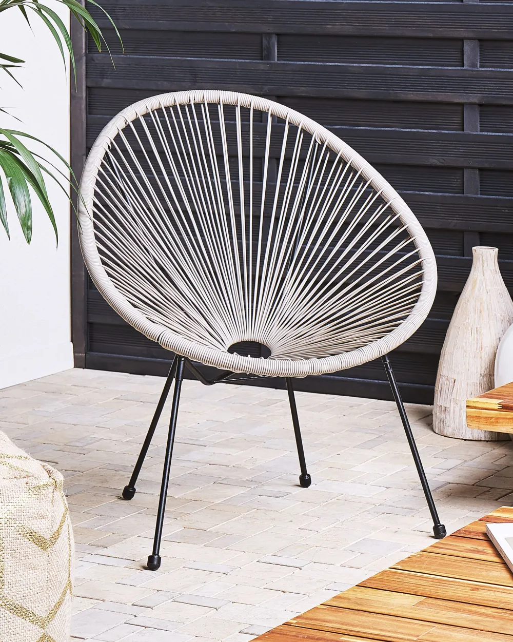 Ulkokalusteet<Beliani Narutuoli Polyrottinki Vaaleanharmaa Acapulco Ii