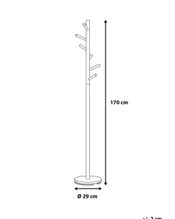 Säilytys<Beliani Naulakko Manty/Teras 6 Koukkua Vaalea Puu/Musta Aubum