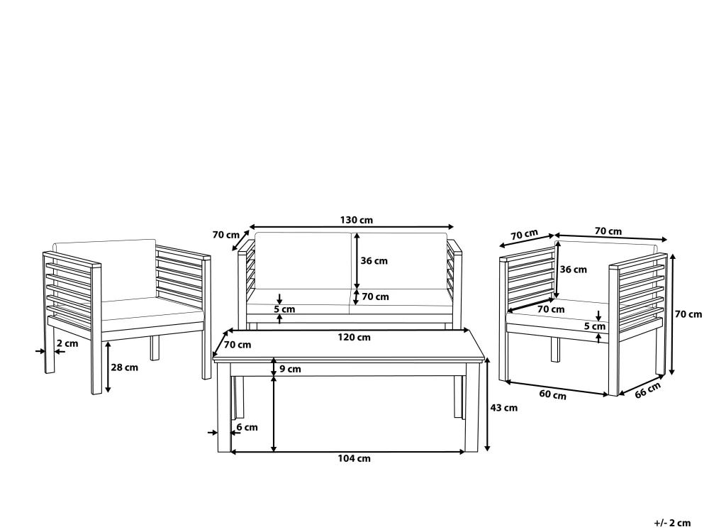 Ulkokalusteet<Beliani Neljan Istuttava Sohvasetti Terassille Pacific