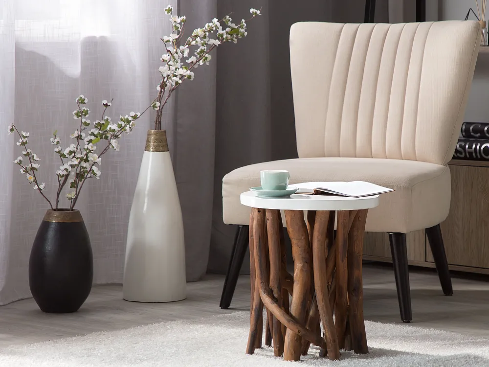 Shop Beliani Nojatuoli Beige Vaasa