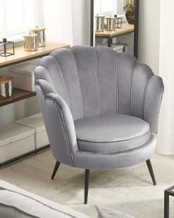 Cheap Beliani Nojatuoli Harmaa Sametti Lovikka