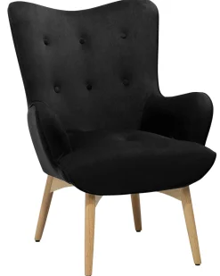 Nojatuolit<Beliani Nojatuoli Ja Rahi Samettinen Musta Vejle