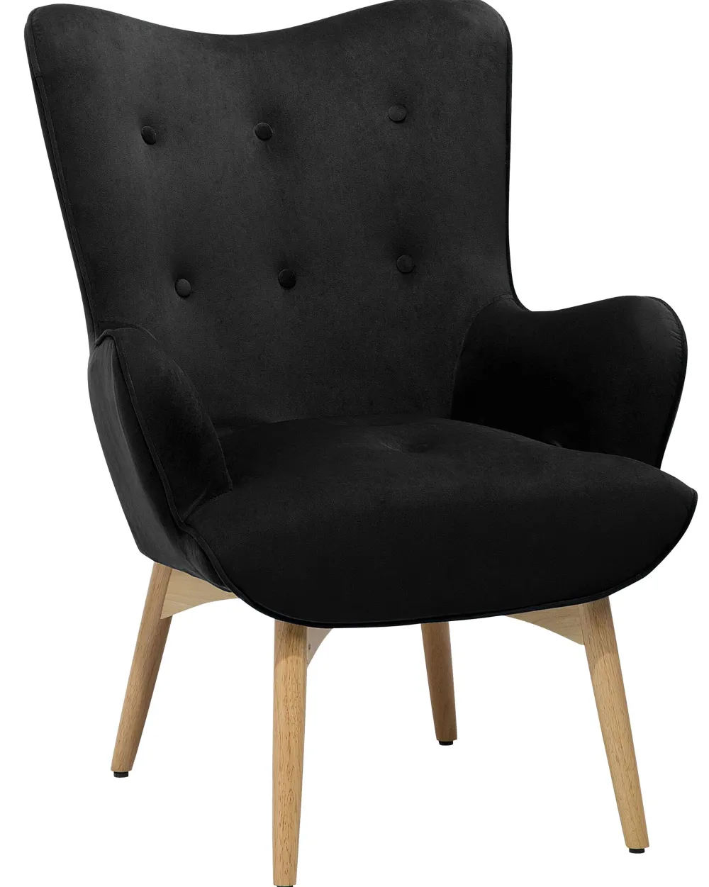 Nojatuolit<Beliani Nojatuoli Ja Rahi Samettinen Musta Vejle