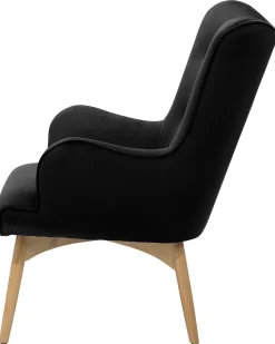 Nojatuolit<Beliani Nojatuoli Ja Rahi Samettinen Musta Vejle