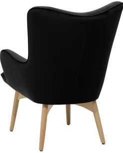 Nojatuolit<Beliani Nojatuoli Ja Rahi Samettinen Musta Vejle