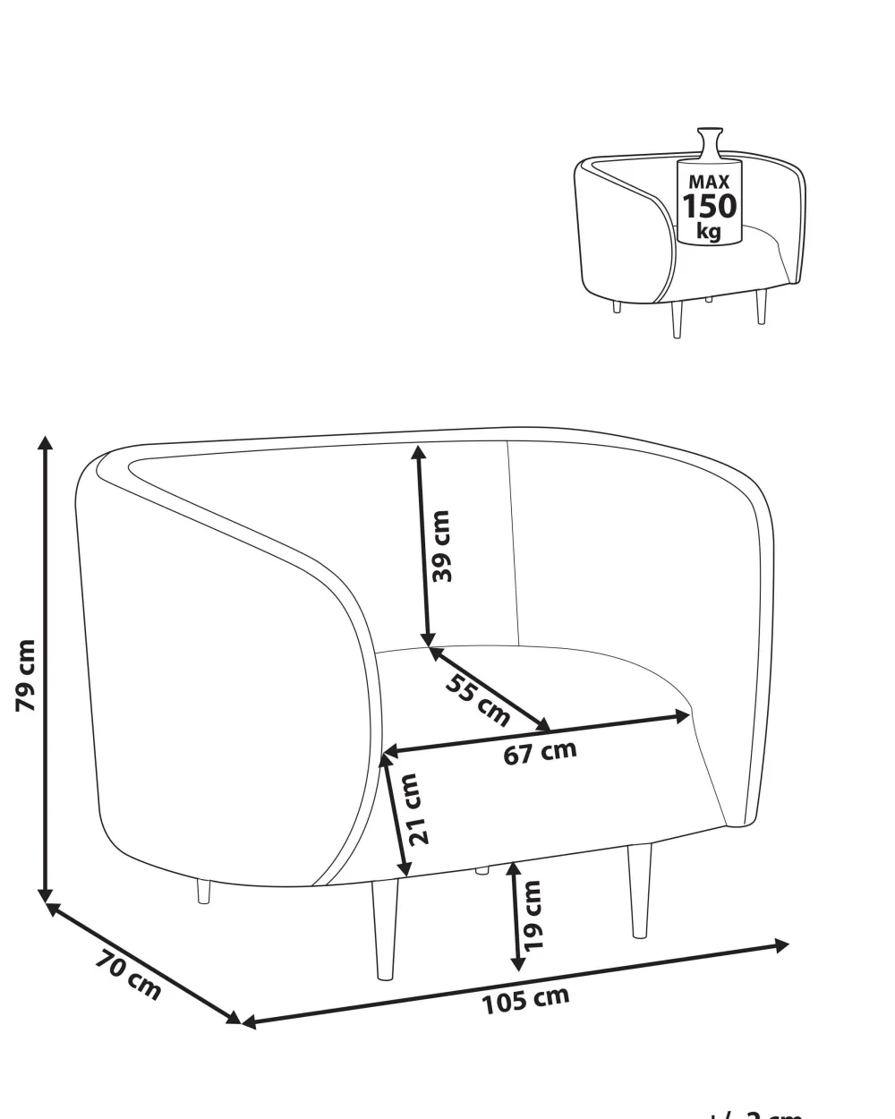 Nojatuolit<Beliani Nojatuoli Kangas Beige/Kulta Loen