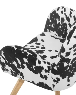 Nojatuolit<Beliani Nojatuoli Kangas Musta/Valkoinen Bjarn