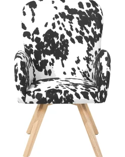 Nojatuolit<Beliani Nojatuoli Kangas Musta/Valkoinen Bjarn