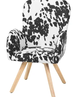 Nojatuolit<Beliani Nojatuoli Kangas Musta/Valkoinen Bjarn