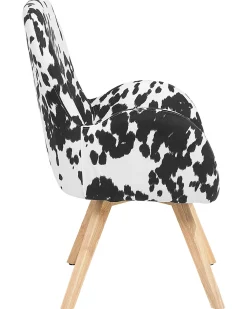 Nojatuolit<Beliani Nojatuoli Kangas Musta/Valkoinen Bjarn