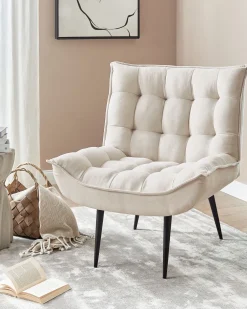 Cheap Beliani Nojatuoli Kangas Vaalea Beige Alvesta