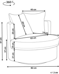 Nojatuolit<Beliani Nojatuoli Kangas Vaalea Beige Dalby