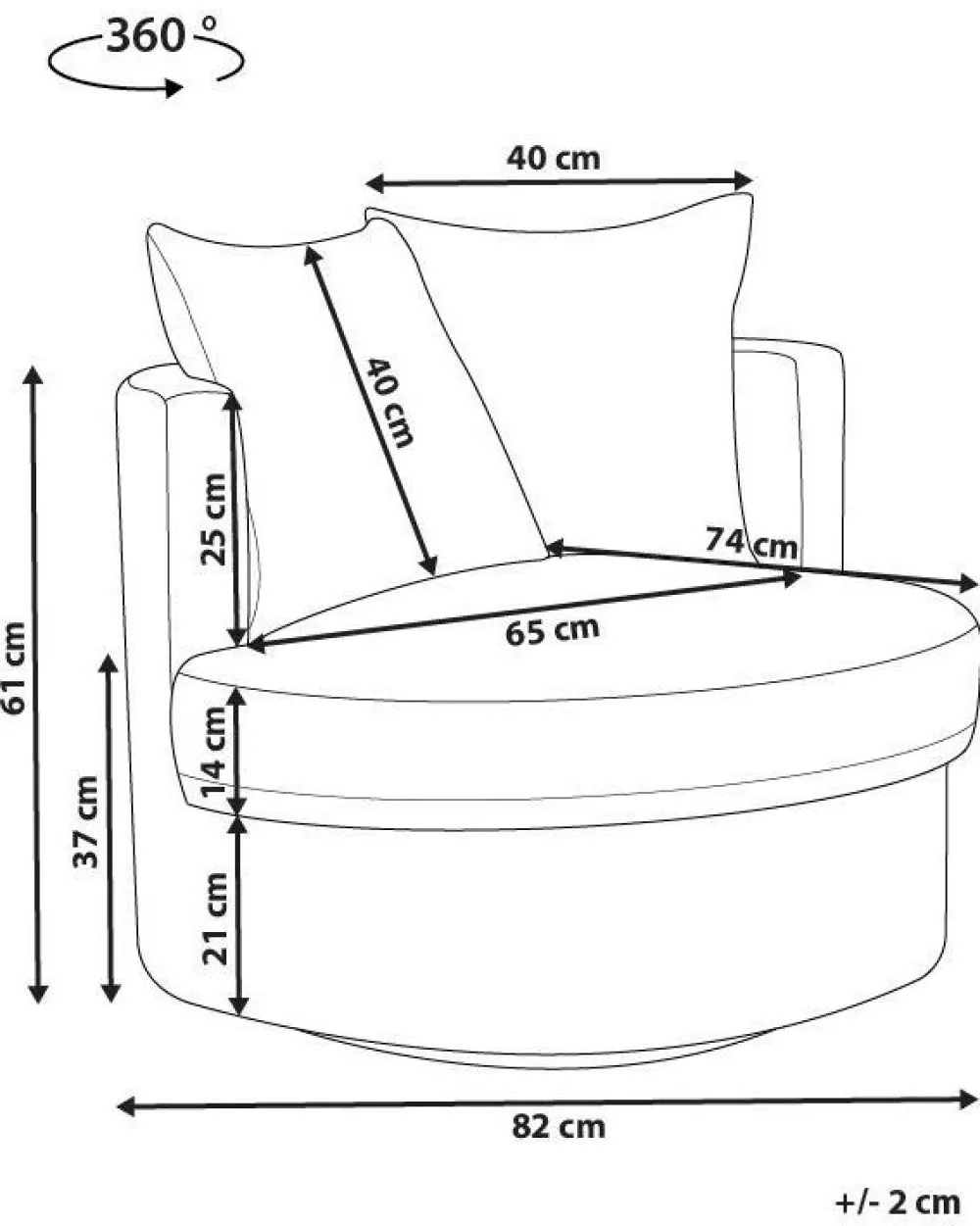 Nojatuolit<Beliani Nojatuoli Kangas Vaalea Beige Dalby