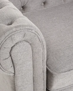 Best Beliani Nojatuoli Kangas Vaaleanharmaa Chesterfield