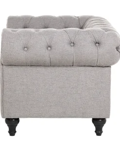 Best Beliani Nojatuoli Kangas Vaaleanharmaa Chesterfield