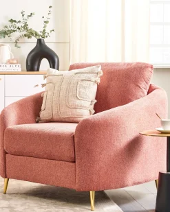 Outlet Beliani Nojatuoli Kangas Vaaleanpunainen Trosa