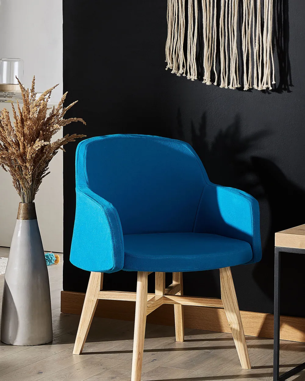 Discount Beliani Nojatuoli Kankainen Sininen Ystad