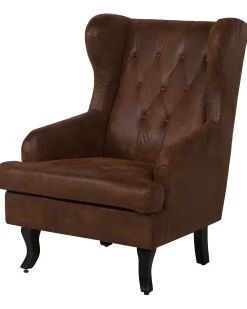 Cheap Beliani Nojatuoli Keinonahka Ruskea Alta