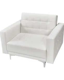 Nojatuolit<Beliani Nojatuoli Keinonahka Valkoinen Aberdeen